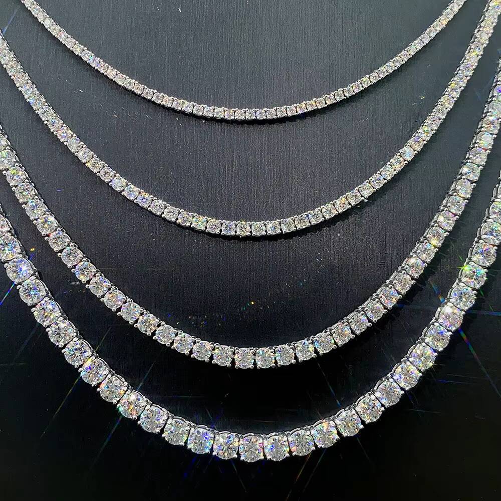 Wholesale Jewelry Pass Diamond Tester Women Necklace Gold 925 Sterling Silver Hip Hop VVS Moissanite Tennis Chain for Men