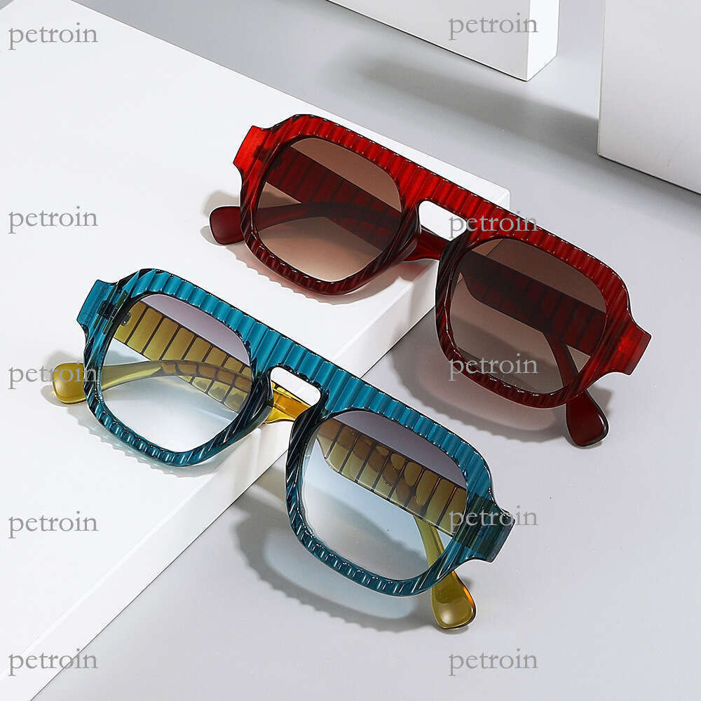 New Pilot Square Double Bridge Fashion UV Protection Women High-end Sunglasses