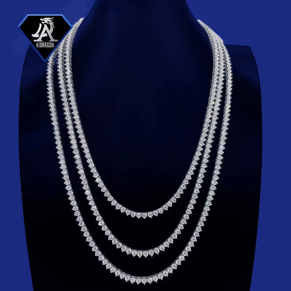 4mm Multicolor Moissanite Tennis Chain VVS Clarity Gold Plated 925 Sterling Silver Unique Design Moissanite Tennis Chain