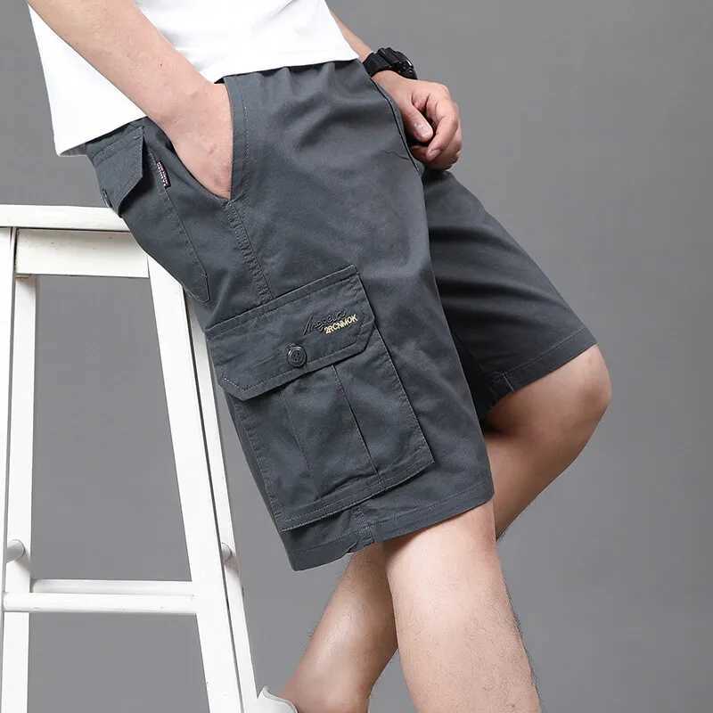 Mens Work Cargo Shorts Summer Casual Shorts Baggy Sports Gym Work Shorts 4XL Light Weight Cotton Sweat Knee Shorts Y250814