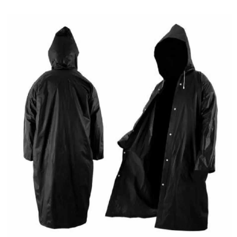High Quality 1PC 145*68CM EVA Unisex Raincoat Thickened Waterproof Rain Coat Women Men Black Camping Waterproof Rainwear Suit Y250814