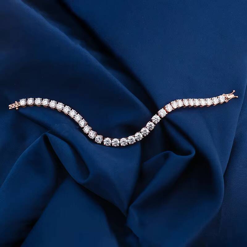 Customizable Iced out Blingbling VVS Moissanite Tennis Chain Luxury Bracelets Bangles