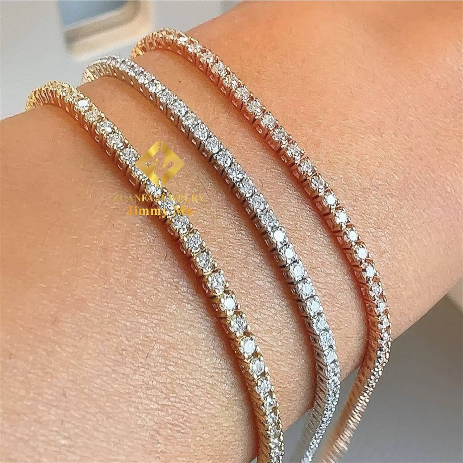 Hot Selling Pass Diamond Tester Iced Out GRA Certificates 2mm 3mm 4mm 5mm 6.5mm VVS1 Moissanite Diamond Tennis Bracelets Men