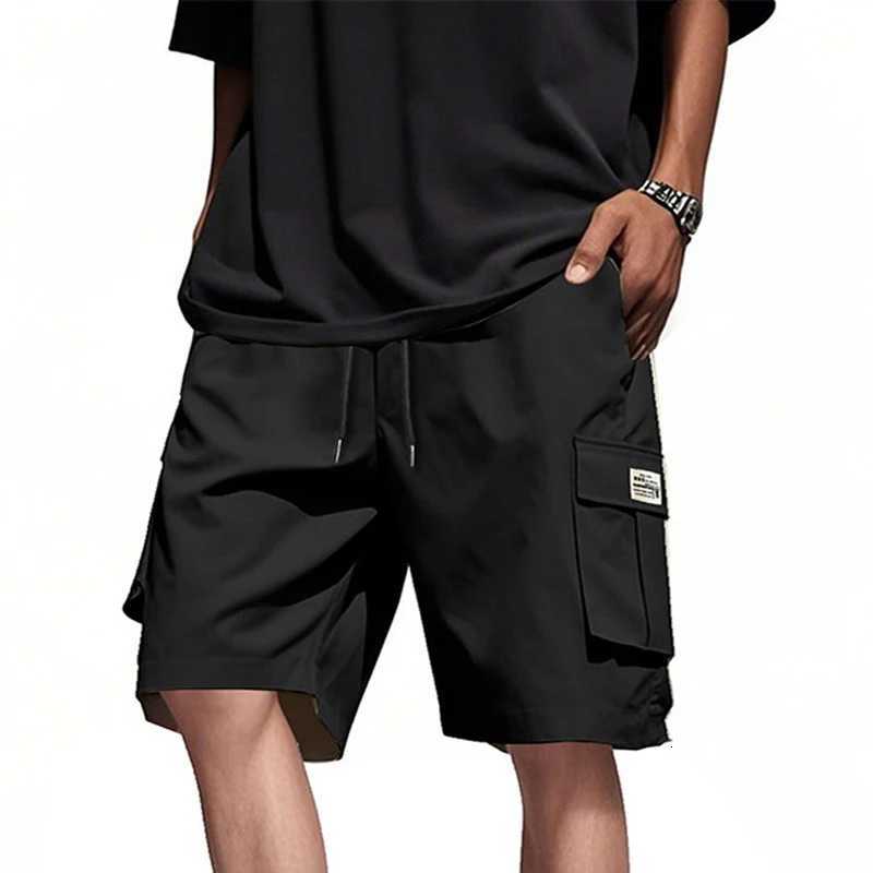 Summer Mens Drawstring Cargo Shorts Relaxed Fit Shorts with Pockets Work Hiking Summer Athletic Short Men Oversize Shorts Y250814