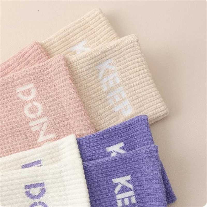 1/2/4/6 Pairs of Yoga Socks Female Medium Length Socks Pure Cotton Anti-Slip Silicone Indoor Pilates Womens Sports Socks 2025newXJ250815