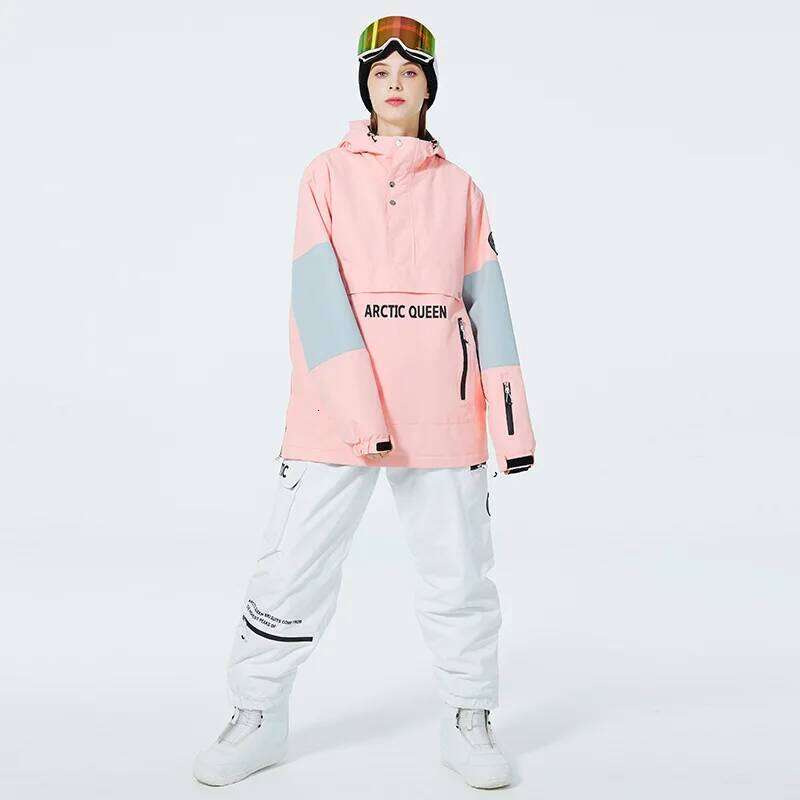 New Men Women Snowboarding Couple Ski Hoodie Set Winter Windproof Waterproof Skiing Suit Male Female Outdoor Snowsuit