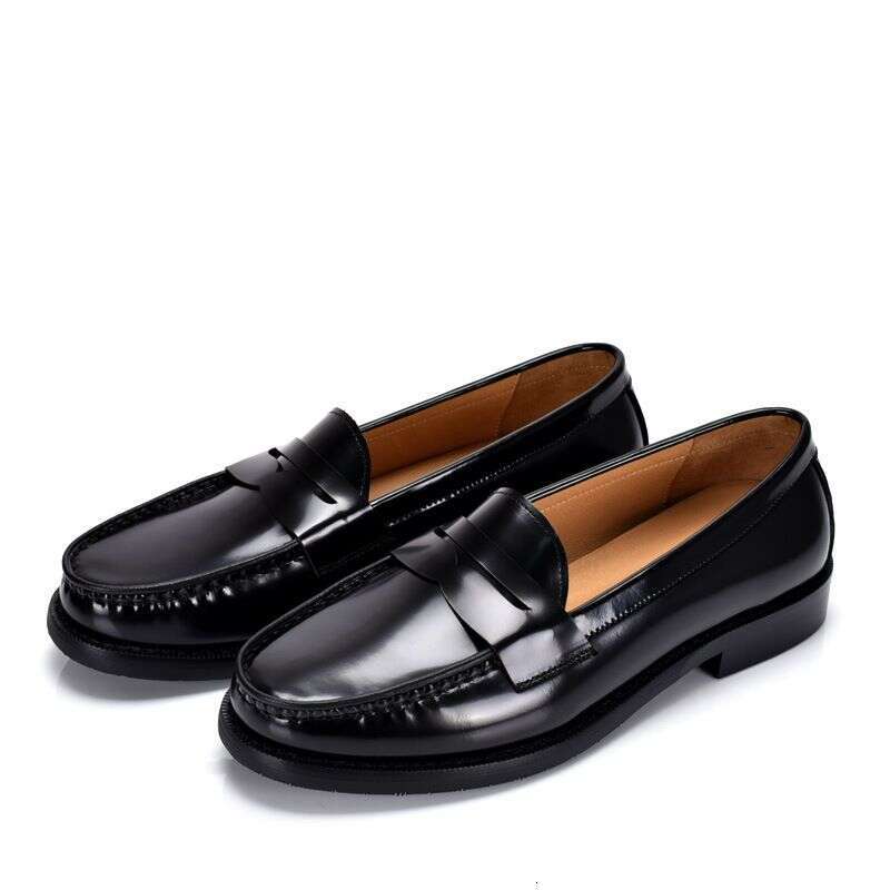 Summer New British Style Set Foot Shallow Mouth Loafers Men's Trendy Comfortable Breathable Genuine Business Casual