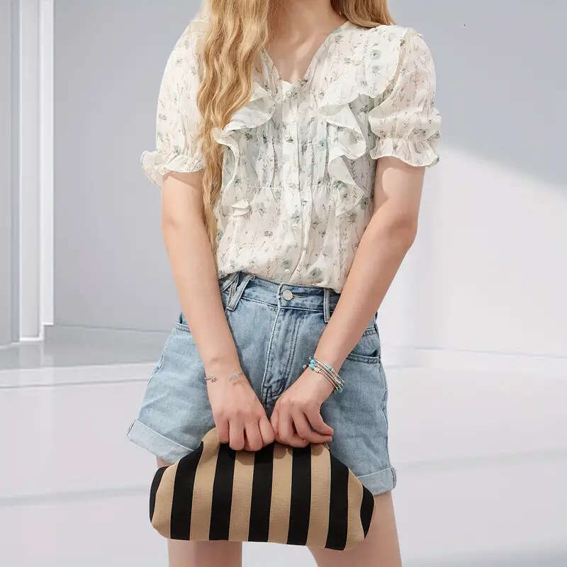 Summer Woven Crochet Purses for Women Beach Clutch Handbags Dumpling Hobo Casual Colorblock Bag Ladies Ruched Cloud Purse