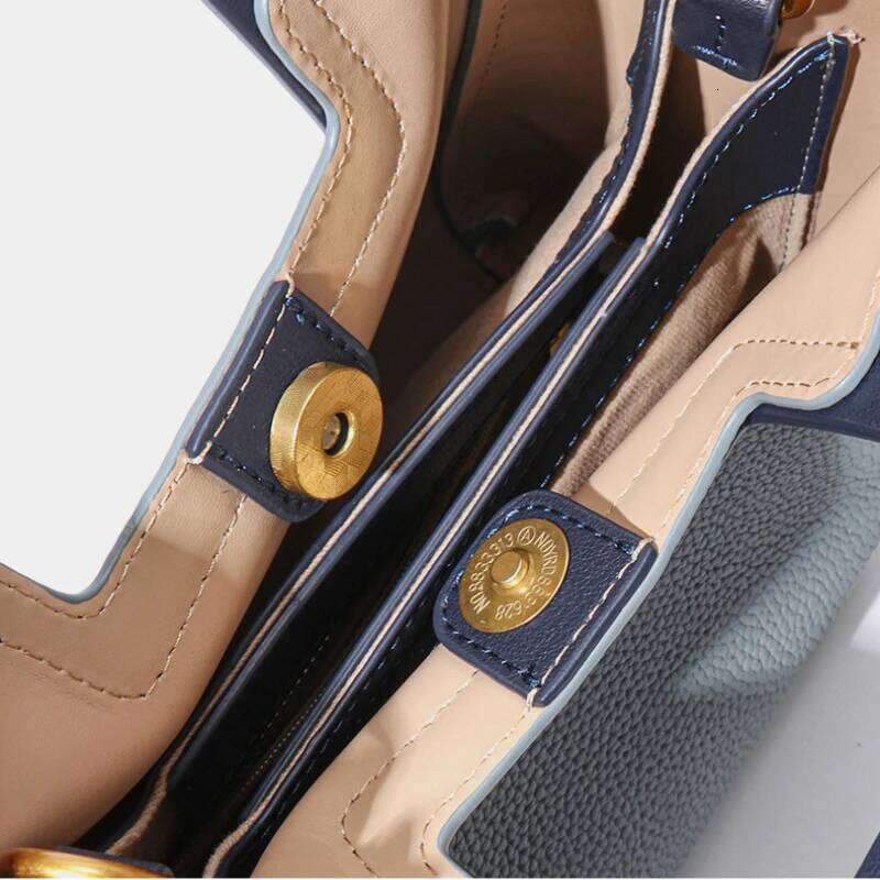 Designer Bags Lovely Light Blue Ladies Handbag Genuine Cow Leather Square Handle Women's Bag Designer Casual Tote Luxury Bag