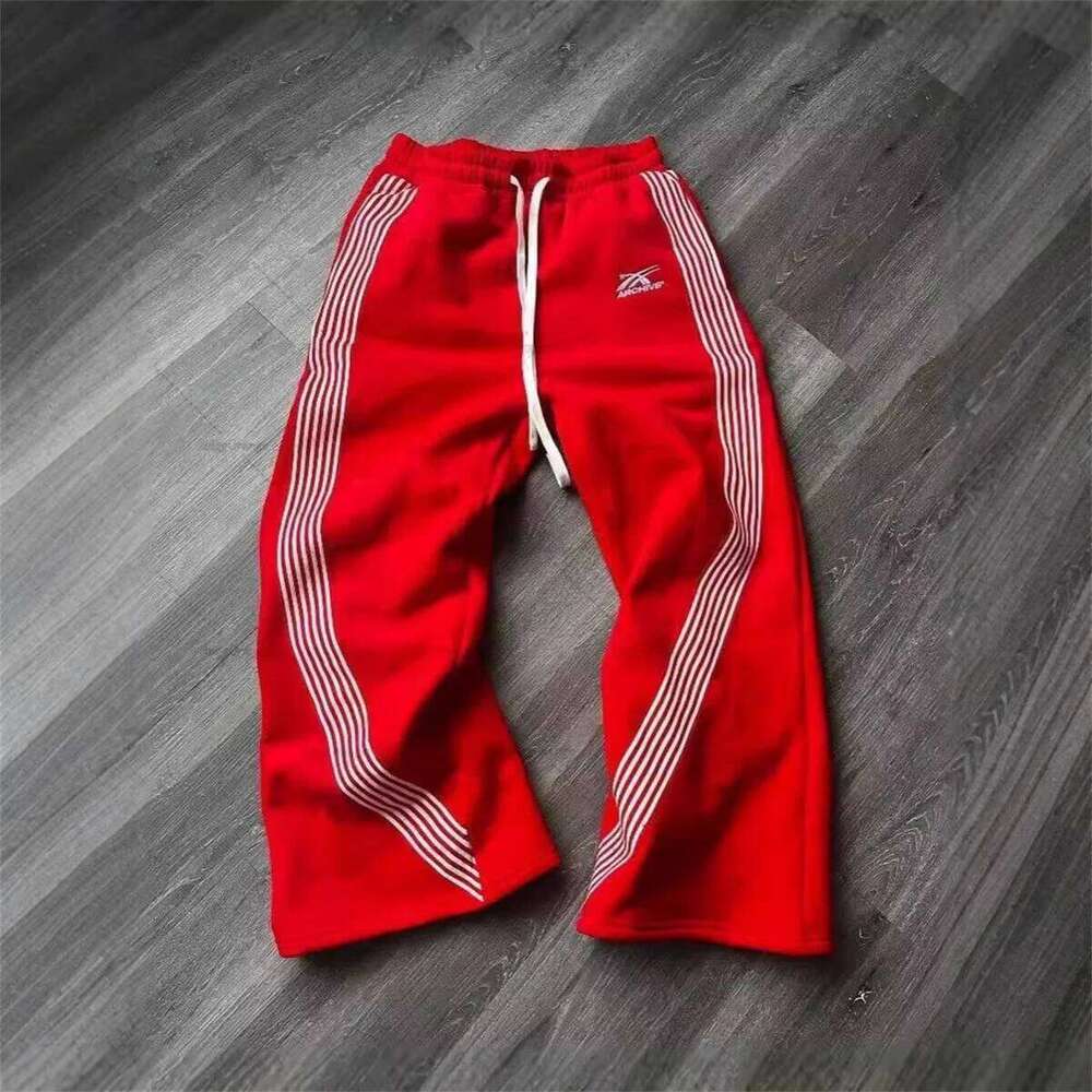 Y2k Gray Casual Vintage Functional Tactical Men's Women's Premium Jogging Wide Leg Pants Drawstring Streetwear Sweatpants