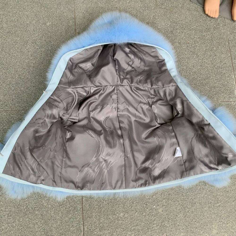 LHXDW children's fox fur coat Kids raccoon fur coat hooded Children's hooded real fur coat girl