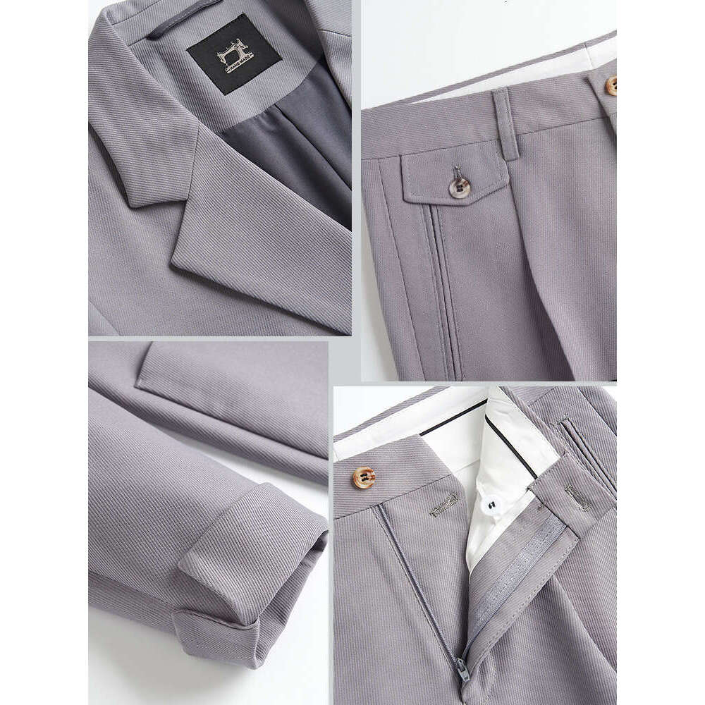 Loose Fit Casual Suit Set Men, Korean Style, Handsome Trendy, Light Mature, Spring And Autumn Small Blazer Jacket For Men B5