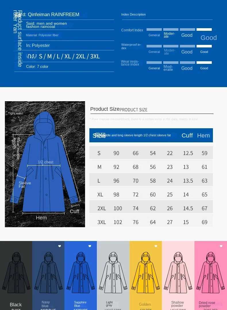Raincoat Outdoor Long Full Body Adult Double Layer Rainproof PU Raincoat for Men and Women Poncho Men Rain Poncho Y250814