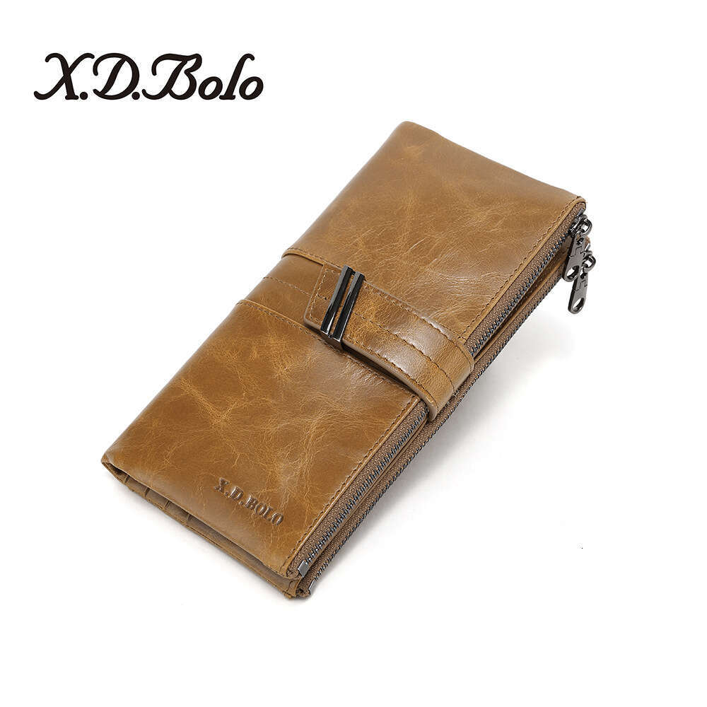 Modern Paul Fashion Women's Wallet Oil Wax Leather Double Zipper Coin Purse Long Clutch for Women designer wallet B5 B5