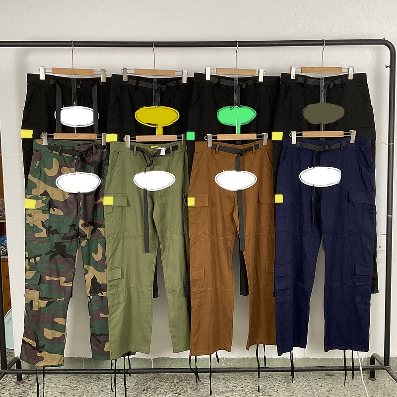 Designer Men's Pants 25 New Multi Pocket Elastic Casual Work Pants for Male and Female Couples High Street Pants Cotton Large Size