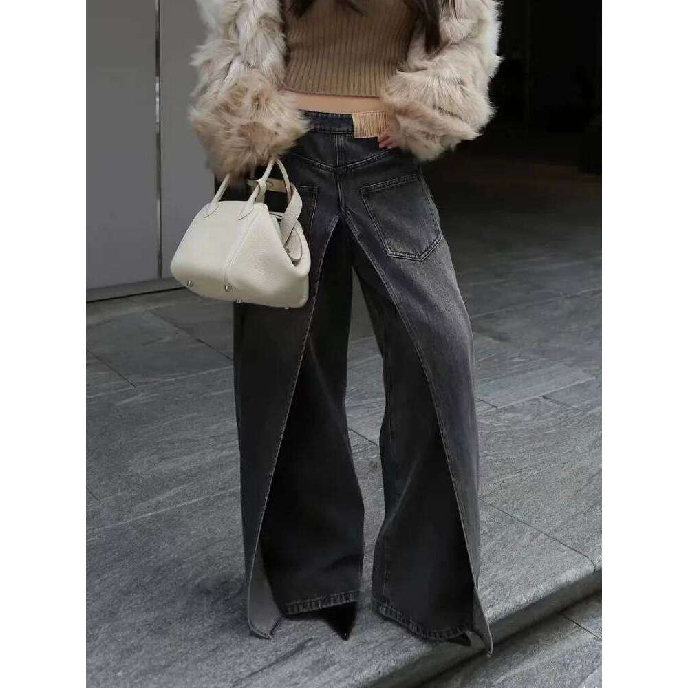 Trashy Y2K Style New Rock Hip Hop Baggy Wide Leg Jeans Pants Women 90S Clothes Vintage Straight Lady Denim Trousers Ropa Mujer