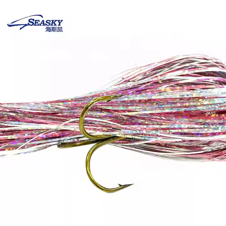 Soft Tinsel Seasky Spinner Bait - Metal Spoon Lure for Pike & Muskie Freshwater Fishing