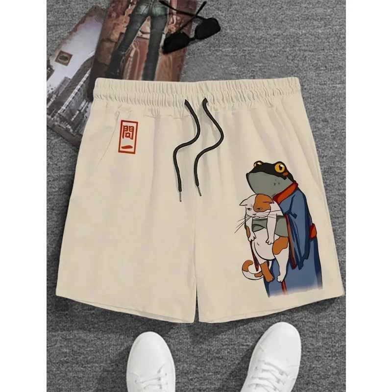 Cat Frog Fish Wolf 3D Printed Short Pants For Men Funny Animal Pattern Beach Shorts Summer Casual Street Breathable Swim Trunks Y250814