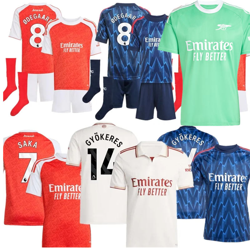 25 26 CALAFIORI SAKA RICE NWANERI soccer jerseys Fans Player version ODEGAARD HAVERTZ ZINCHENKO LEWIS-SKELLY 2025 football shirt Men Kids sets ArSeN top kit jersey