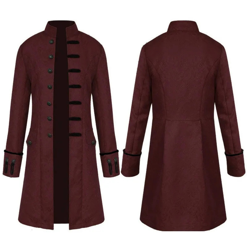 Adult Men Long Gothic Coat Steampunk Hooded Dig Creator Cosplay Costumes for Halloween Festival Trench 250729