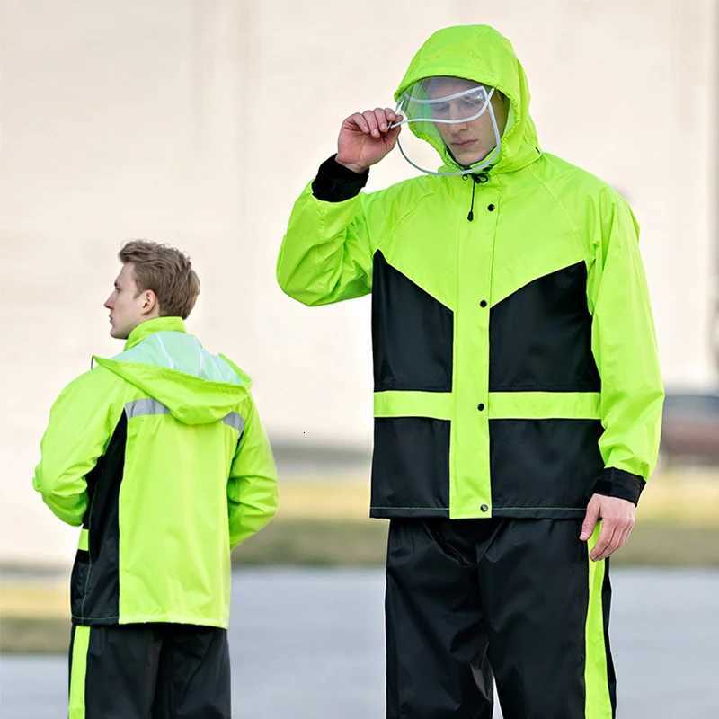 Premium Raincoat Waterproof Motorcycle Raincoat Breathable Reflective Raincoat Set Y250814