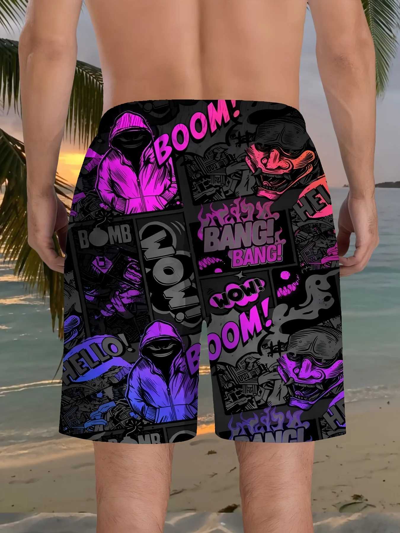 The 3D printed new mens shorts for the summer of 2025 are fashionable casual and quick-drying street trends Y250814