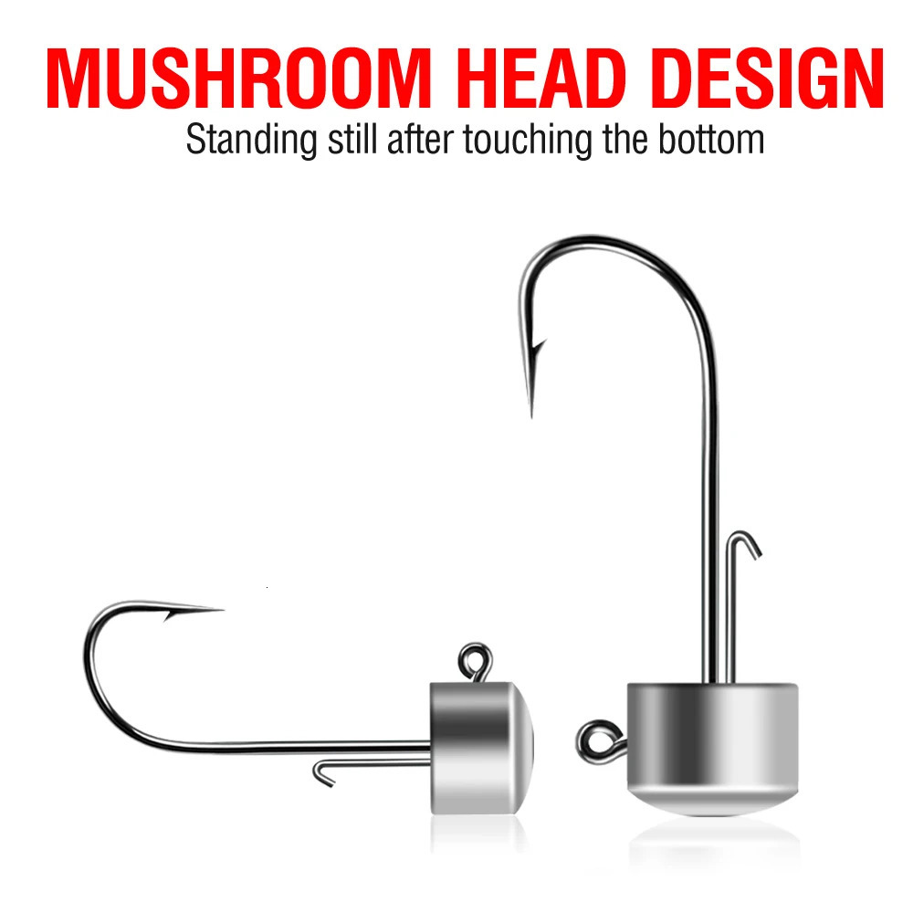 Ned Rig Jig Heads Fishing Hooks 20pcs Mushroom Head 2514g High Carbon Steel Tackle for Soft Plastic Baits 250807