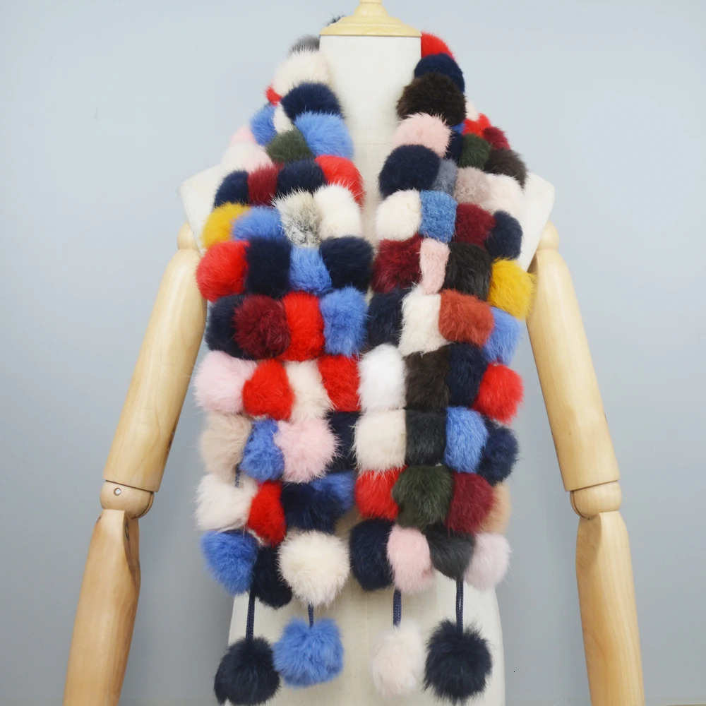 Women Natural Rabbit Fur Scarf Winter Warm Rabbit Fur Neckerchief Lady Rabbit Fur Ring Scarves Wholesale Retail 250808