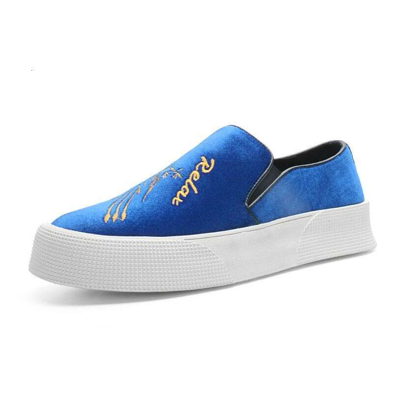 Le Fu Summer Breathable Thin One Step New Thick Soled Height Increasing Casual Leather Men's Bean Shoes