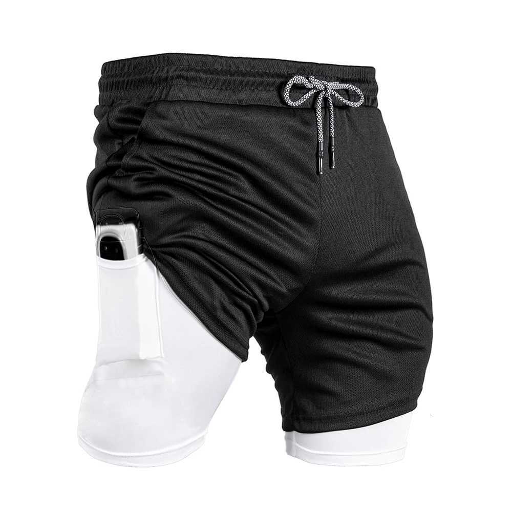 Mens Fitness Training Shorts Summer 2 in 1 Quick Dry Breathable Running Shorts Men Jogging Outdoor Sports Shorts Male Clothing Y250814