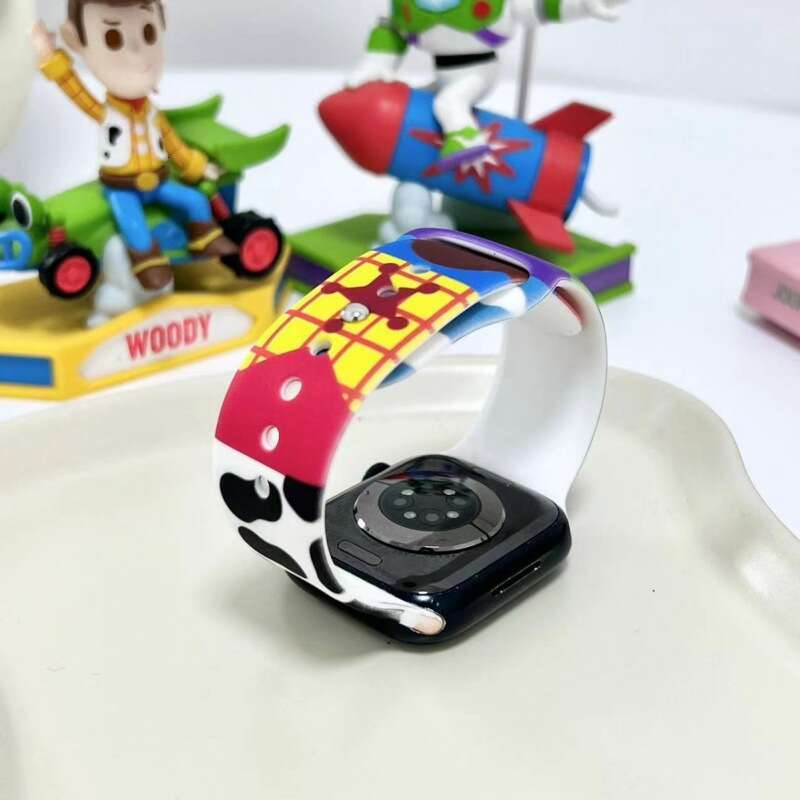 Printed Silicone Suitable for Apple iWatch9 Watch Band S8 Niche SE56