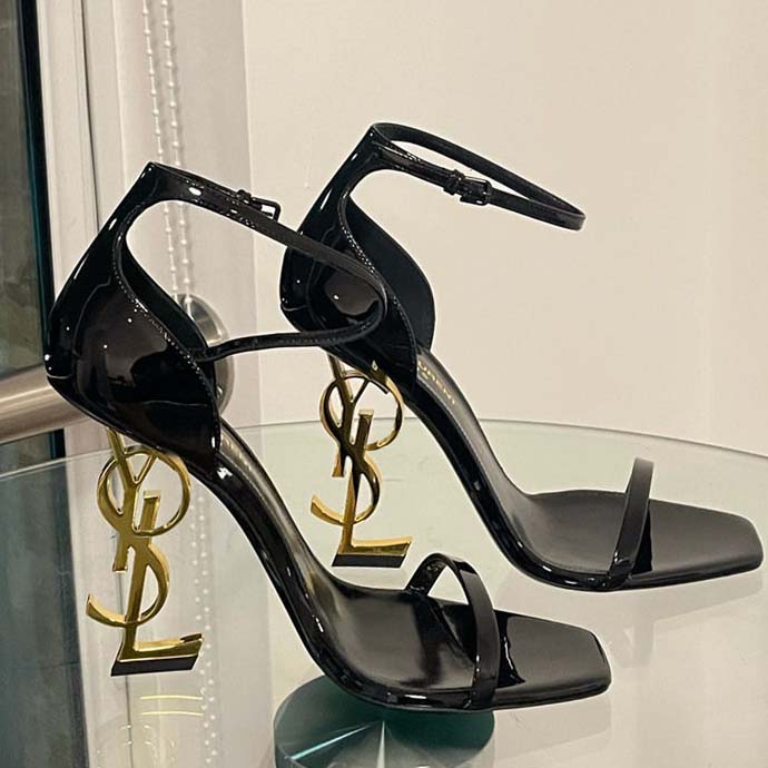 High heels designer shoes elegant luxury black sloping hollow buckle heel height increasing slimming professional temperament shoes paired skirts lady