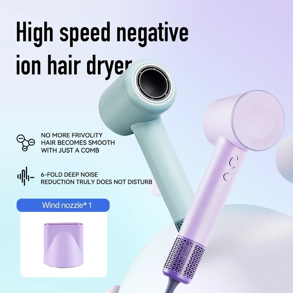 Highspeed hair dryer Silent and quickdrying Portable compact suitable for home travel negative ion care 250811