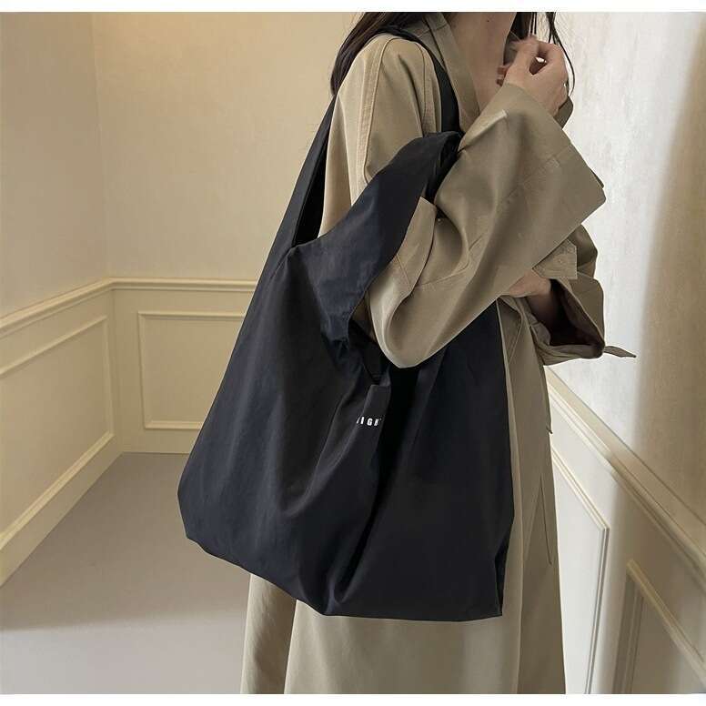 Color-Block Letter Casual Handbag for Women 2025 New Simple Korean Style Shoulder Bag Bags Designer Women Lightweight Versatile Nylon Tote