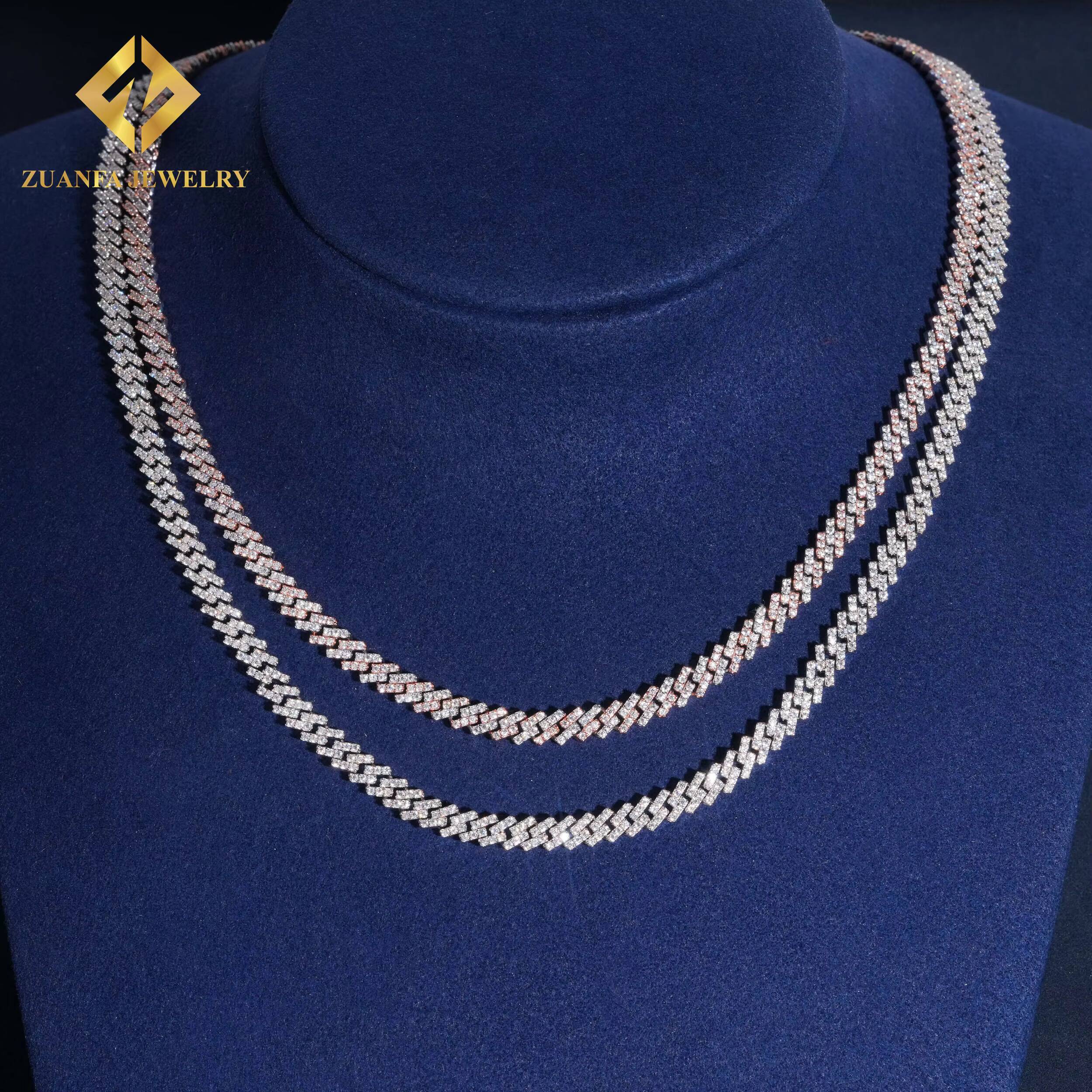 Hot Sale Cheap Price 5mm Moissanite Pass Diamond Tester Men Jewelry 925 Silver Cuban Link Chain White Gold Plated Popular Chain