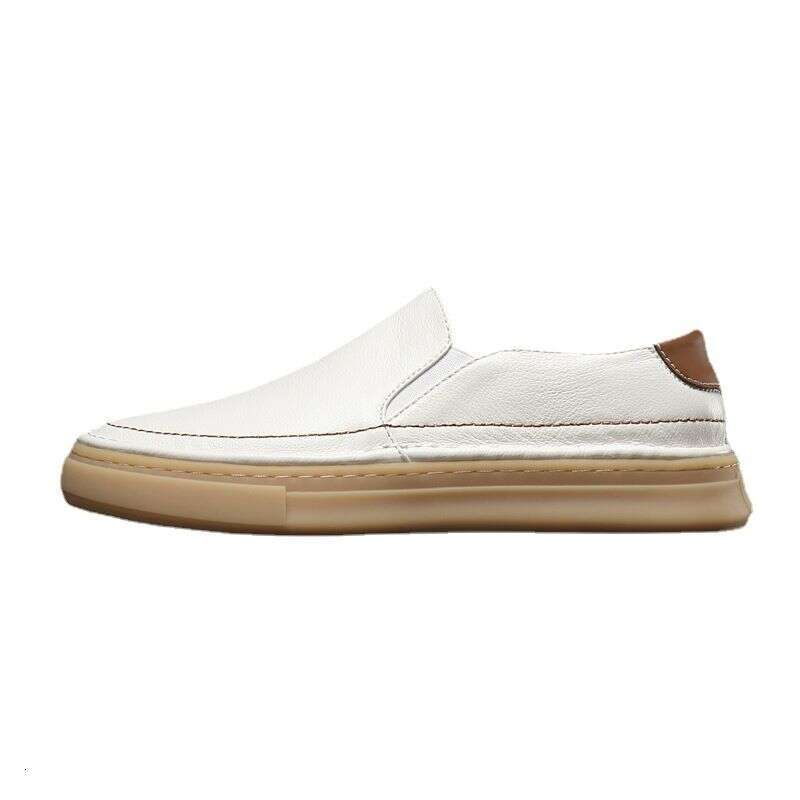 Breathable Casual Autumn And Winter, New Men's In Korean Version, One Legged Loafers, Leather Small White Shoes For Men