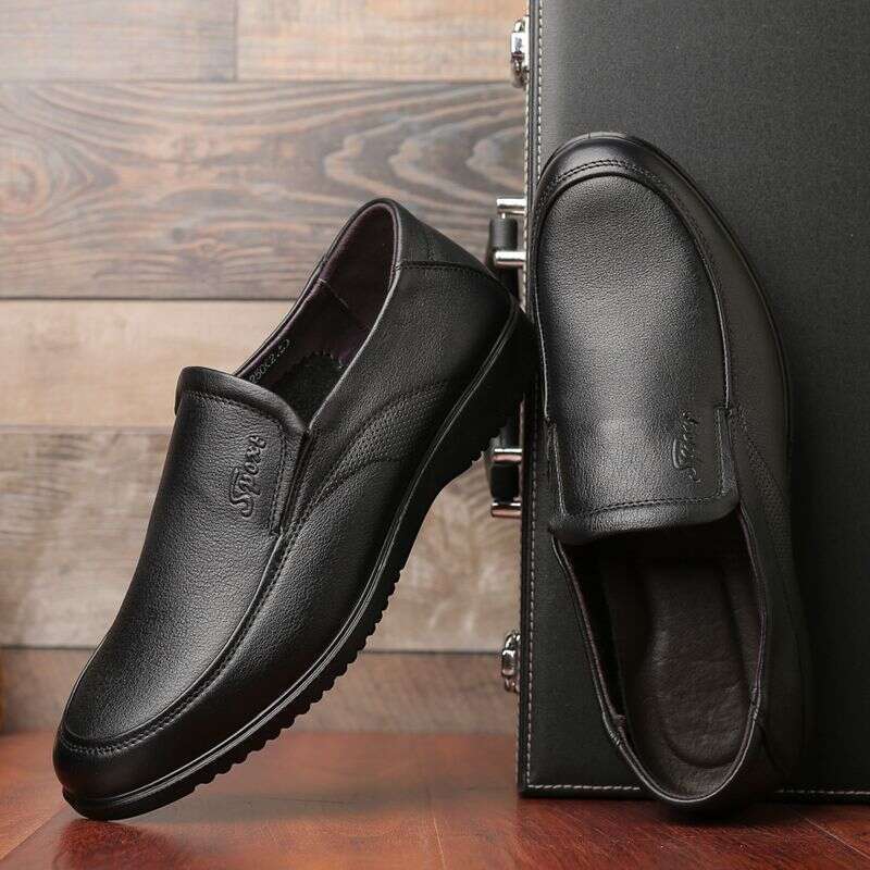 Spring Autumn New Business And Leisure Head Layer Leather Men's Breathable Low Top Comfortable Soft Bottom, Dad's Shoes,