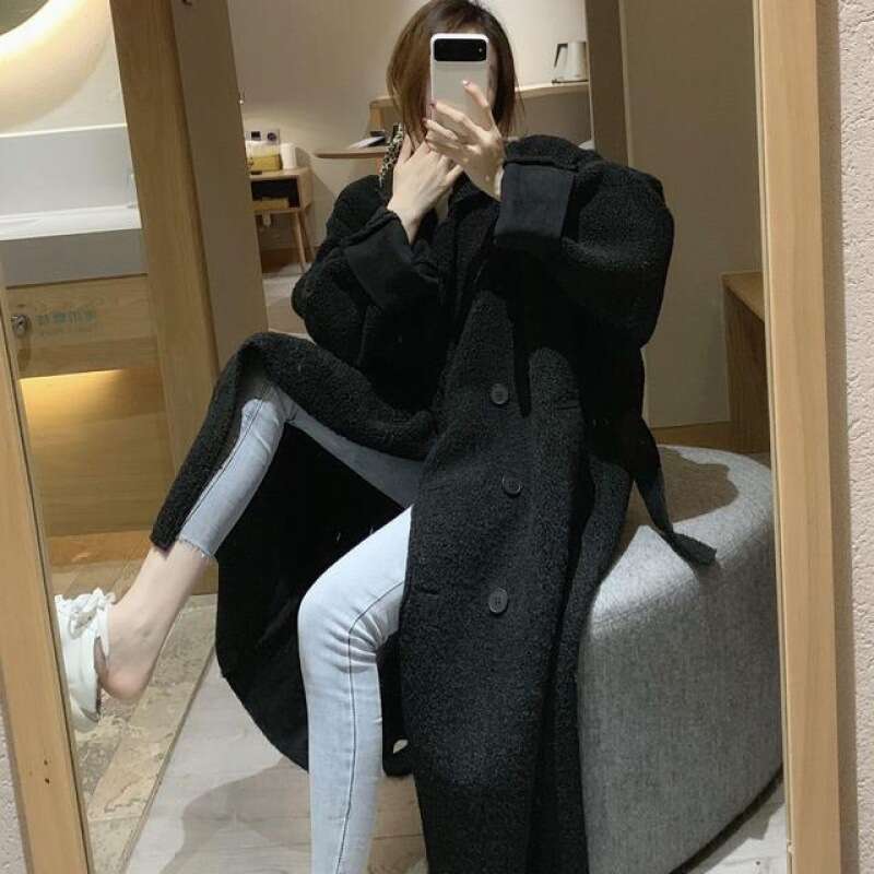 Korean style Autumn and winter corduroy casual suit suit trench coat women