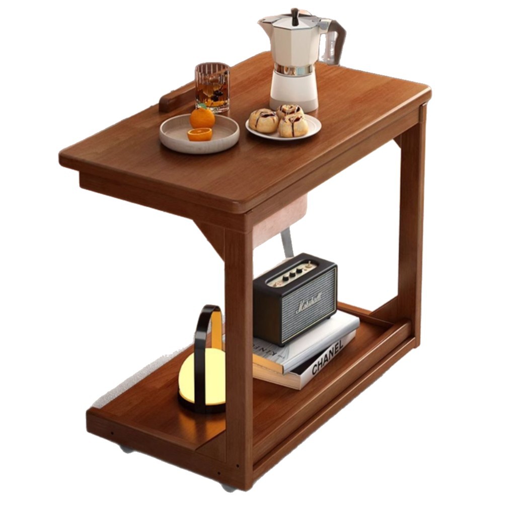 M8151 Sofa side table movable bedside table with wheels side home living room small apartment