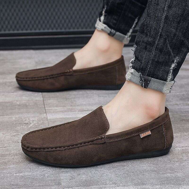 2025 Dou Spring New Style Men's For Leisure And Breathable Driving Flat Bottom Lazy Shoes 2Dcd