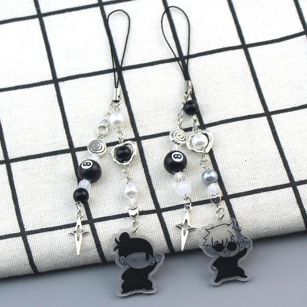 Anime Keychain Cosplay Geto Suguru Satoru Gojo Matching Jujutsu Phone Charm Accessory Pendant Keyring Bag Jewelry Gift 250804