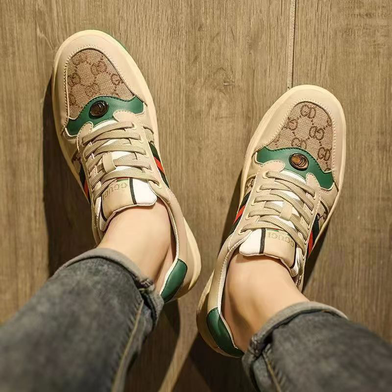 Designer couple shoes, new retro, versatile, fashionable, comfortable, high appearance level trendy shoes, ultra-light fiber leather rubber outsole sh