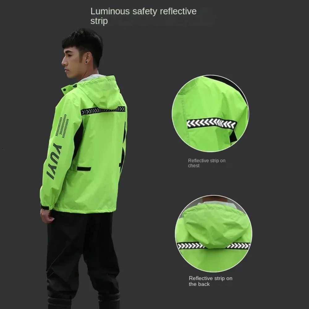 Motorcycle Riders Durable Lightweight Waterproof Cycling Suit Windproof Raincoat and Pants Set Y250814