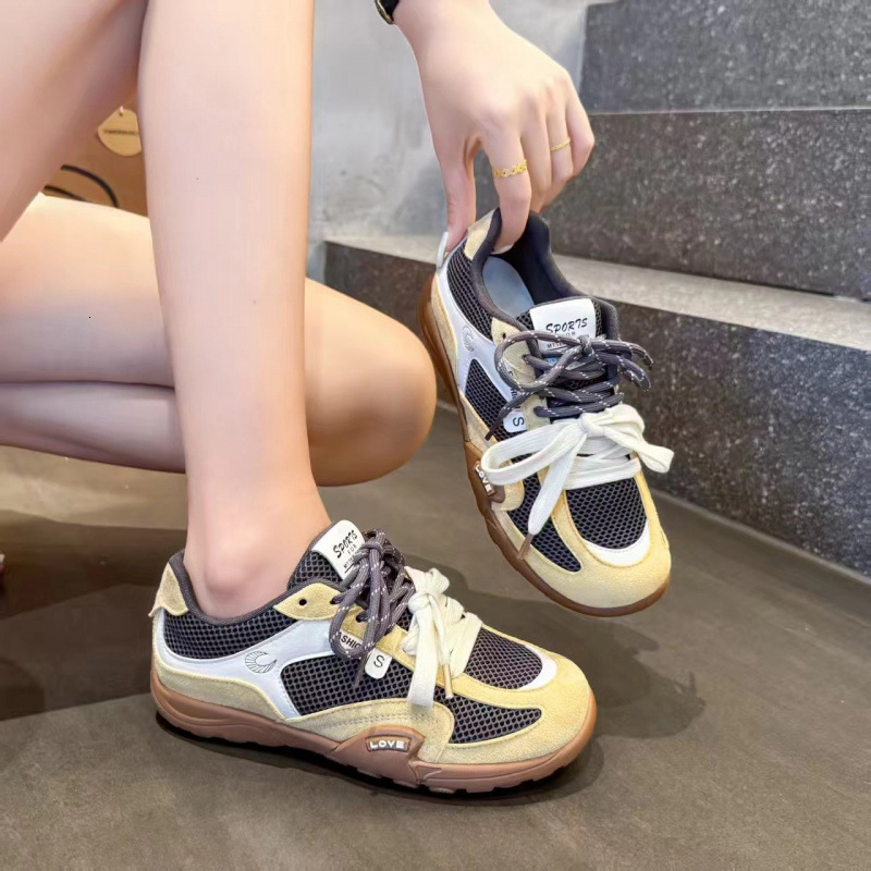 Designer 2025 New Retro Dexun Shoes Women's Mesh Casual Shoes