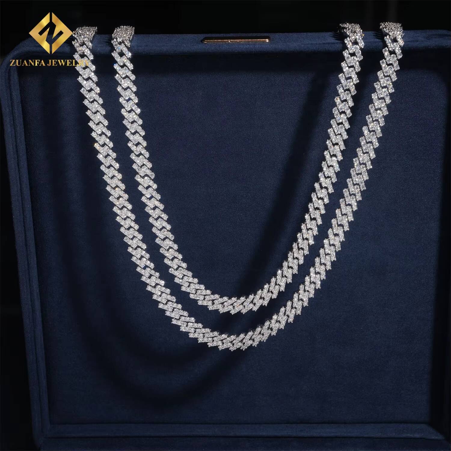 Pass Diamond Tester 925 Silver Moissanite Diamond Fine Jewelry Iced Out 8mm Cuban Chain Hip Hop Moissanite Cuban Link Chain