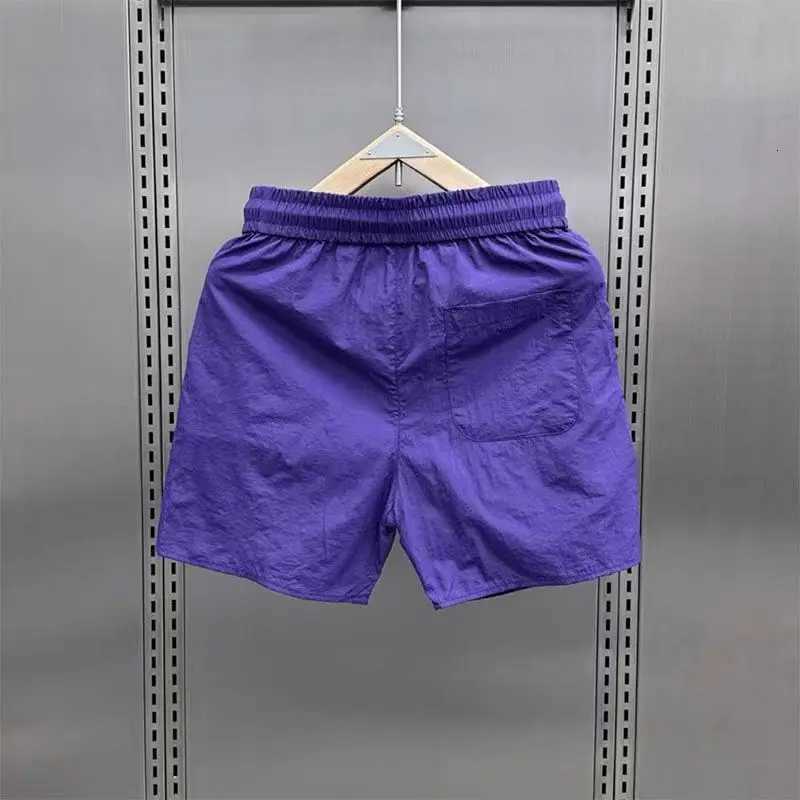 Men Summer Thin Ice Silk Quick-drying Casual Drawstring Solid Color Beach Pants Y250814
