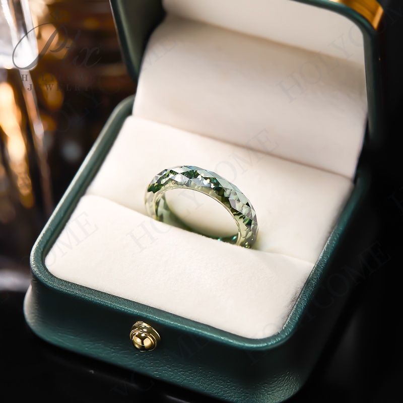 Customized Rare Finger Ring Lab Created Faceted Moissanite Diamond Ring Men Women Genuine Moissanite Stone Rings Fashion Jewelry Accessories