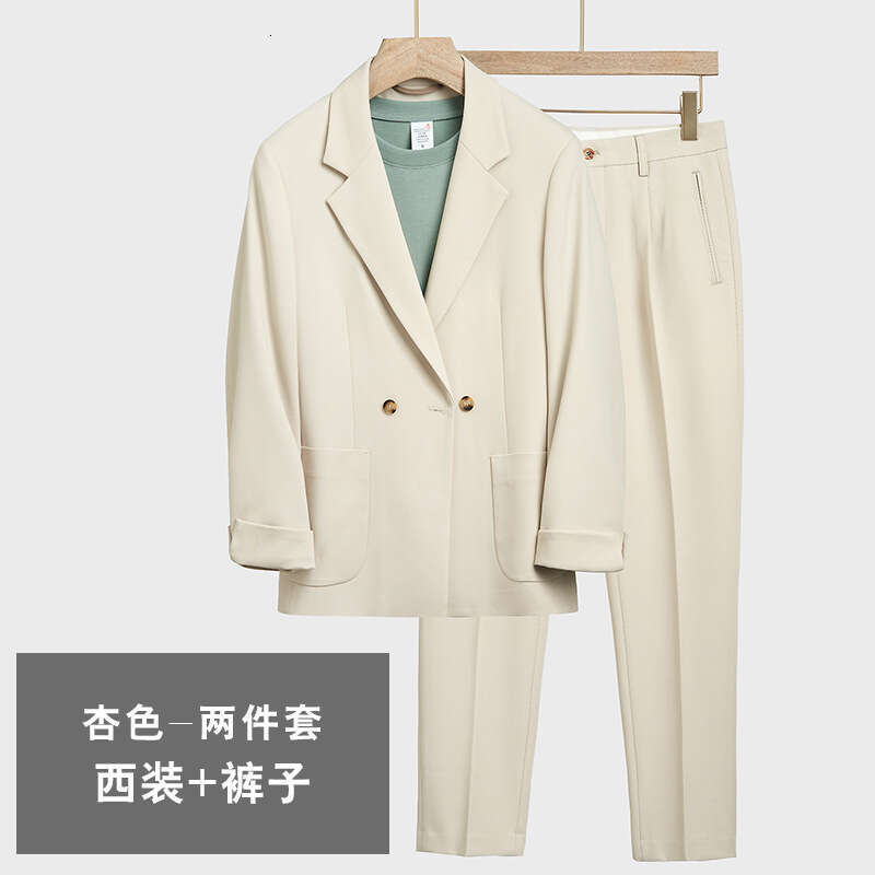 Loose Fit Casual Suit Set Men, Korean Style, Handsome Trendy, Light Mature, Spring And Autumn Small Blazer Jacket For Men B5