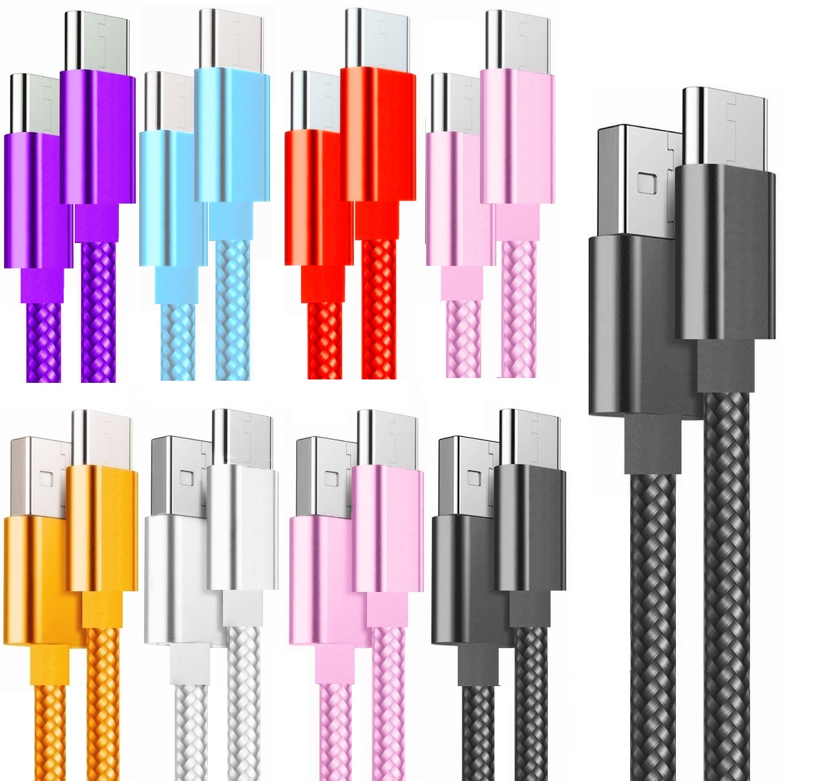 1M 2m 3m Metal House Fabric Nylon Braided C to C USB C to Type c Cable For Samsung Galaxy s10 S20 S23 S24 Utral Htc lg Android phone 15 15pro