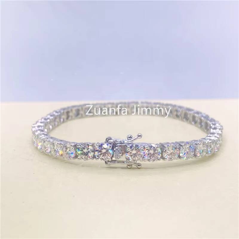 Hot Selling Man Jewelry GRA Certificates 5mm Stone VVS Moissanite Diamond Tennis Bracelets for Gift